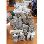 Quantity of bisque animal figurines