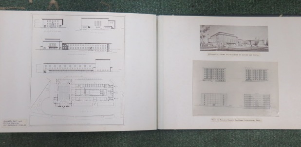 Photograph album containing nearly sixty pages of photographs and architectural plans of the work - Image 49 of 60