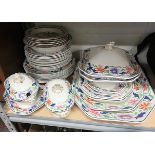 Copeland Spode patterned part dinner service together with 'Indian Tree' pattern bowls.