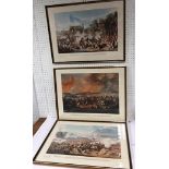 After Denis Dighton (1782-1827), three framed limited edition framed prints of the Battle of