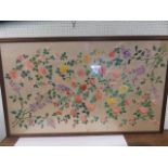 A framed Northern Yogoslavian floral tapestry circa 1980, 127cm x 75cm