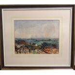 Margaret Morcom, an untitled watercolour of coastal scene (possibly Cornwall), 27cm x 35cm, with