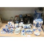 Quantity of delft pottery etc