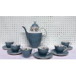 Royal Doulton 'Rose Elegans' part coffee service, comprising a coffee pot, six cups and five