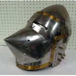 14th century Bascinet (hounskull), with leather lining and moveable visor Part of a collection of