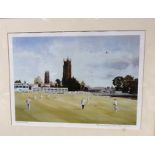 After Constance Milburn, a limited edition print numbered 268/600, of Somerset County Cricket Ground