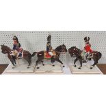 Wellington Interest - three ceramic figurines all of soldiers mounted on a horse and titled 2nd Life