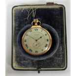 A gold plated Waltham openfaced pocket watch