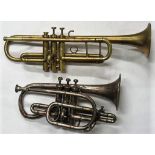 A 'Besson & Co, Prototype, Class A' silver plated cornet, un-cased, together with an un-named and