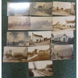 Collection of thirten black and white postcard relating to Burton, Chedzoy, Cothelstone in the