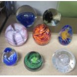 Collection of eight paperweights