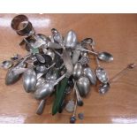 Quantity of hallmarked silver tea spoons, napkin rings etc