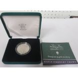 Queen Elizabeth The Queen Mother Centenary Year Silver Piedfort Crown, cased and with certificate of