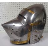 14th century Bascinet (hounskull), with leather lining and moveable visor Part of a collection of