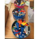 Quantity of lego in three tins