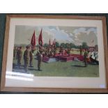 After Terence Cuneo, a print of the, Presentation of Colours to the 1st, 2nd and 3rd Batallions, The