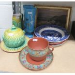 Quantity of ceramics to include two oriental plates and a picture