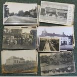 Collection of thirteen black and white postcards relating to Enmore, Catcott etc in the County of