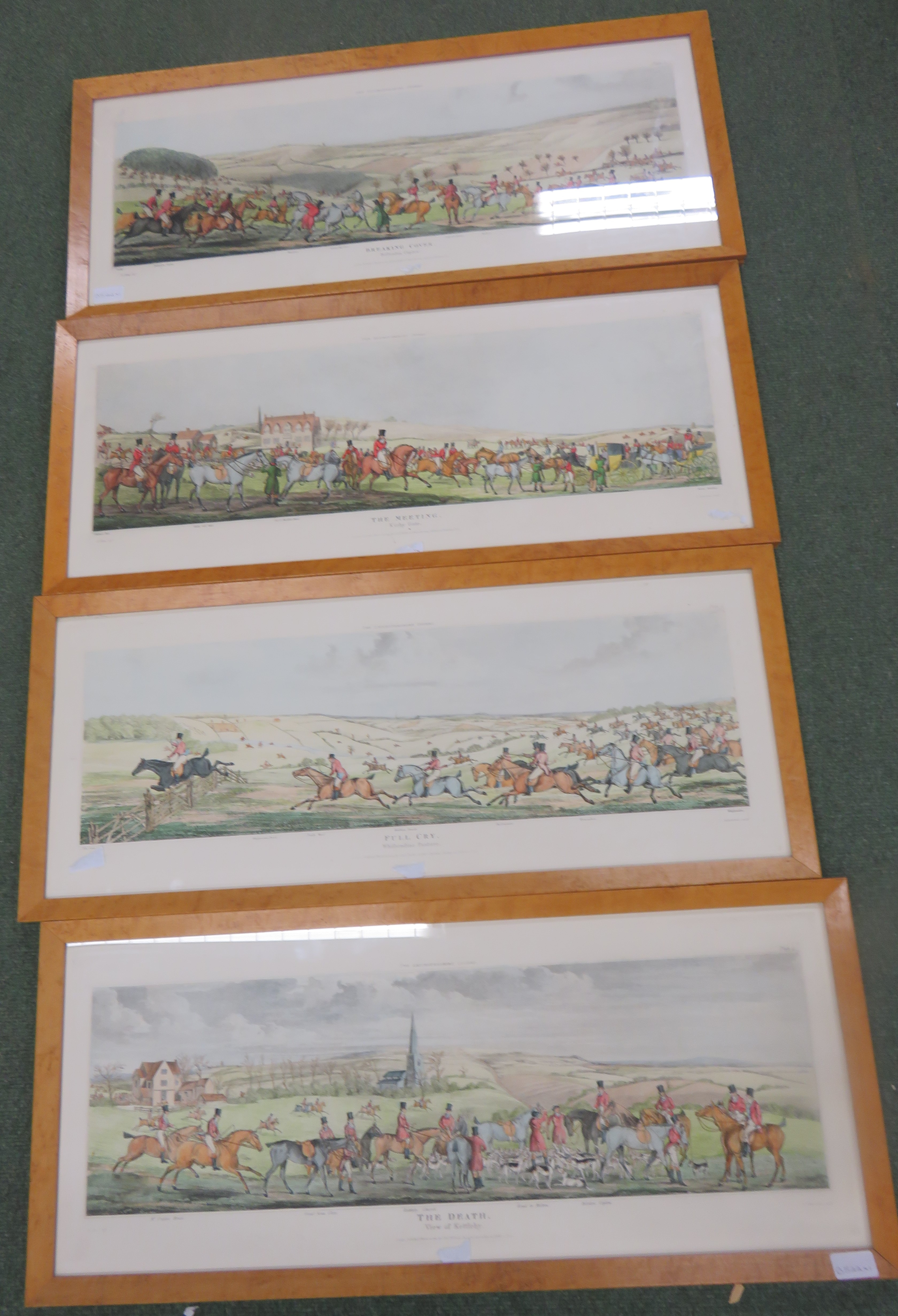 After Henry Alken, four The Leicestershire Covers prints and each titled, The Death, View of