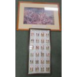 Framed print of, Charge of the 1st Devons at Wagon Hill, 6th January 1900, together with a framed