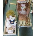 Quantity of dolls in two prams