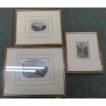 Three prints relating to Guernsey relating to Water Lane, Paint de l'Scart and Moulin Houet Bay