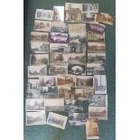 Forty-three black and white postcards depicting the village of Spaxton in the County of Somerset