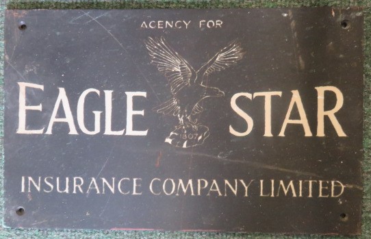 An Agency for Eagle Star Insurance Limited Company plaque