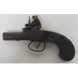 Small flintock pocket pistol by Nock of London, overall length approximately 16cms and appears to