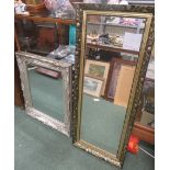 Gilt wall mirror together with a silver gilt wall mirror