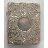 Victorian silver vesta case with engraved decoration, hallmarked for Birmingham, weight 0.4ozt