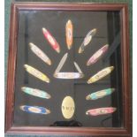 Cased set of twelve Varga Collectors pen knives