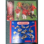 Meccano boxed set together with a subbuteo set