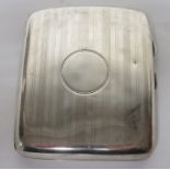 Silver cigarette case, hallmarked for Birmingham, 1912, weight 2.6ozt