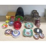 Quantity of paperweights and decorative ceramics