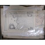 Approximately one hundred unframed maps