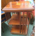 Mahogany revolving bookcase with inlay in the Edwardian style