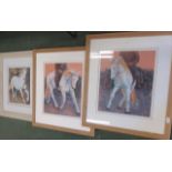 After Emma Boulton, a limited edition print of a white horse in gallop, no 2/195 and signed,