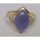 A marked 585 gold mauve cocktail ring, with makers mark QVC, Birmingham, ring size S, gross weight
