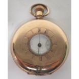 A gold plated double half hunter pocket watch, by ALD (Dennison), the cased diameter approximately