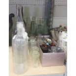 Quantity of bottles and glassware