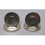 Pair of silver name holder, hallmarked for Chester, 1903, gross weight 1.2ozt