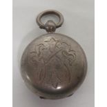 Circular silver sovereign case, hallmarked for Birmingham, ?1928