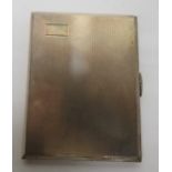 Silver cigarette case with engine turned design, hallmarked for Birmingham, 1946, weight 5ozt