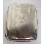 Silver cigarette case, hallmarked for Birmingham, 1926, gross weight 2.4ozt