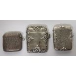 Three silver vesta cases, each hallmarked for Birmingham, gross weight 1.8ozt