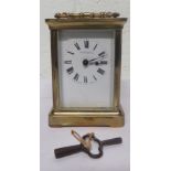Raymond Keith gilt brass Carriage Clock, with Roman Numeral dial