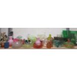 Quantity of coloured glassware