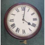 GPO mahogany cased carriage clock, with Roman Numeral dial, 38cm high