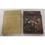 A bone card case, together with a tortoiseshell card case (a/f) with mother of pearl inlay